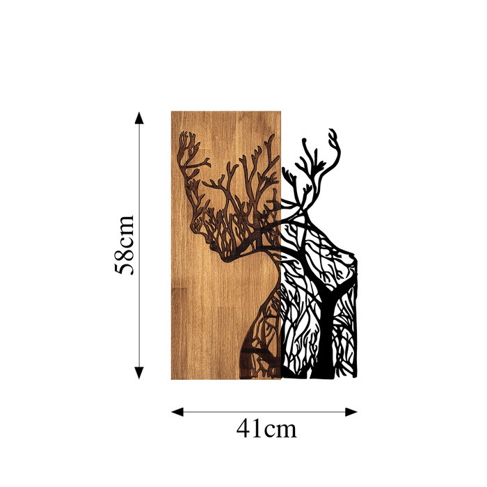 Wallity Tree Woman - 318 Decoración de Pared en Negro y Nogal